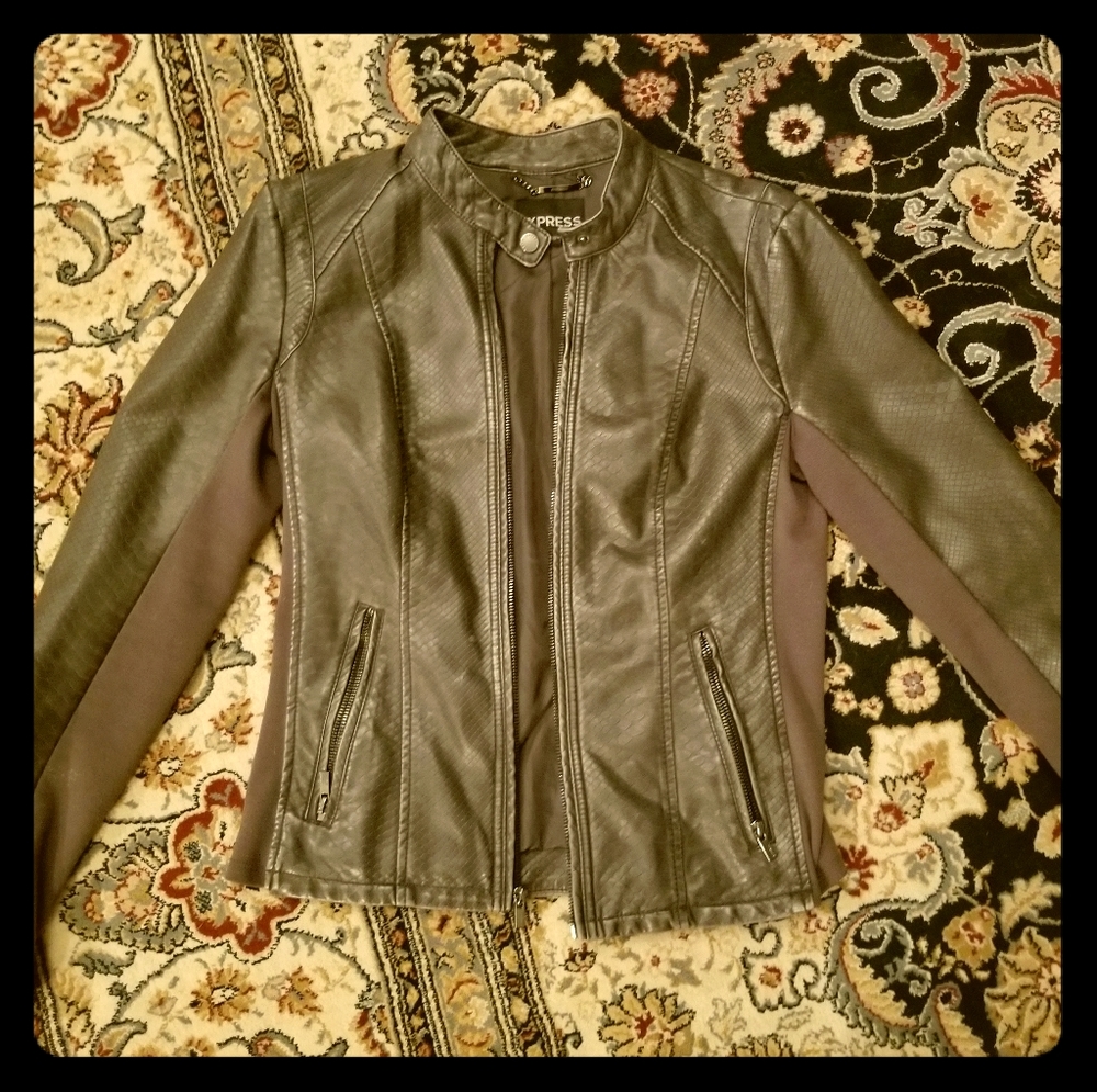 Express faux leather moto jacket